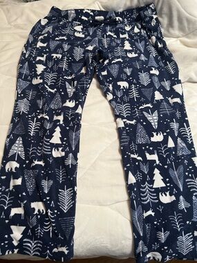 Old Navy Navy Blue and White Fleece Lounge Pants